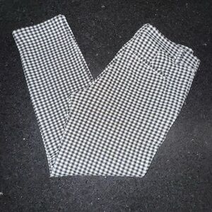 UEC EXPRESS COLUMNIST ANKLE MID RISE STRETCH black and white gingham check SZ 6
